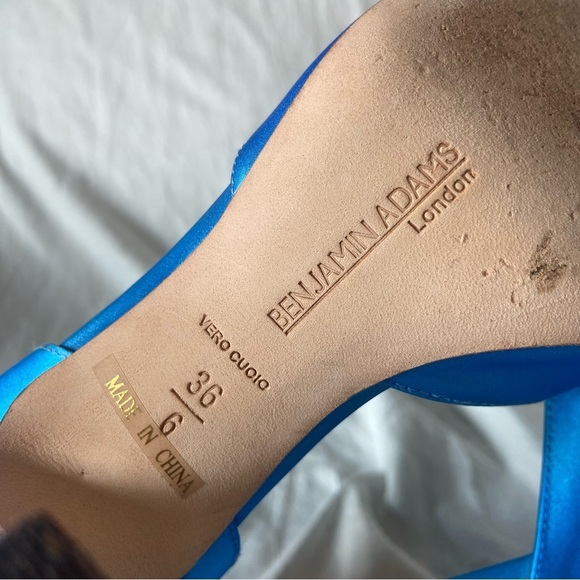 Benjamin Adams London Blue Dyed Duchesse Silk Heels - Picture 5 of 13